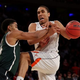 Gary Harris of the Michigan State Spartans knocks the ball away from Malcolm Brogdon of the Virginia Cavaliers during a regional semifinal of the 2014 NCAA tournament at Madison Square Garden in New York City.
Photo by Bruce Bennett/Getty Images